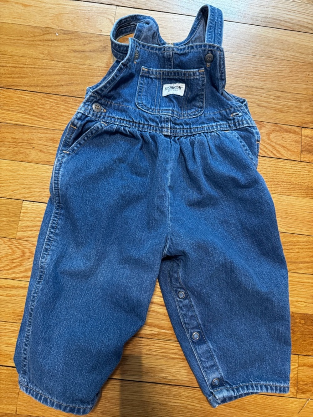 OshKosh B'gosh Vintage Denim Baby Overalls 18 months